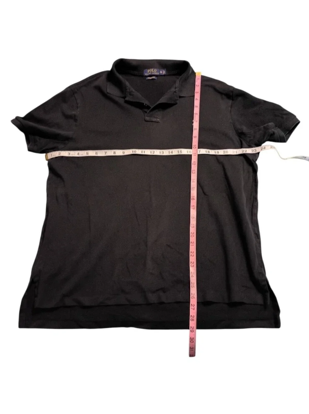 EUC Ralph Lauren Black Men's Short-Sleeve Polo with White Embroidered Pony